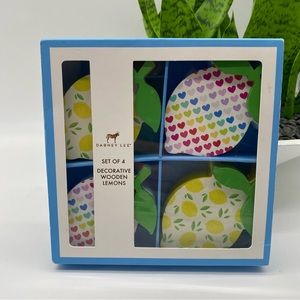 Dabney Lee set of 4 decorative wooden lemons  NEW